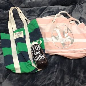 Victoria’s Secret totes and water bottle